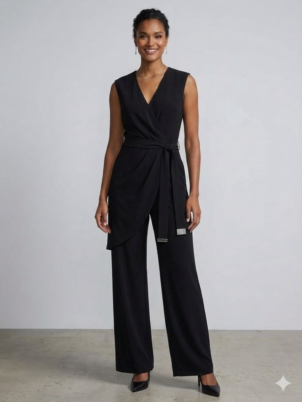 Ralph Lauren Black Business Jumpsuit with Tie Belt